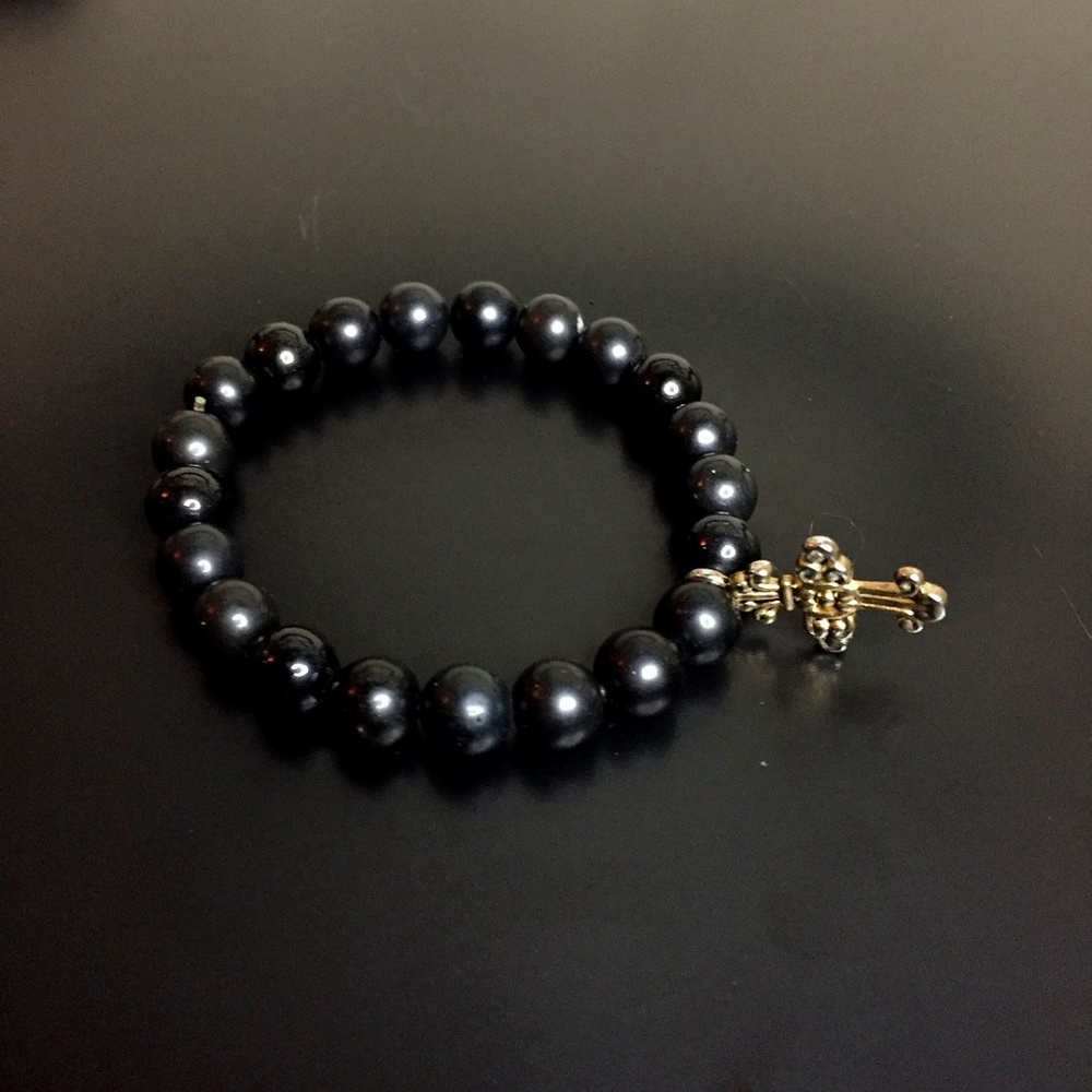 Black Onyx Cross Bracelet
